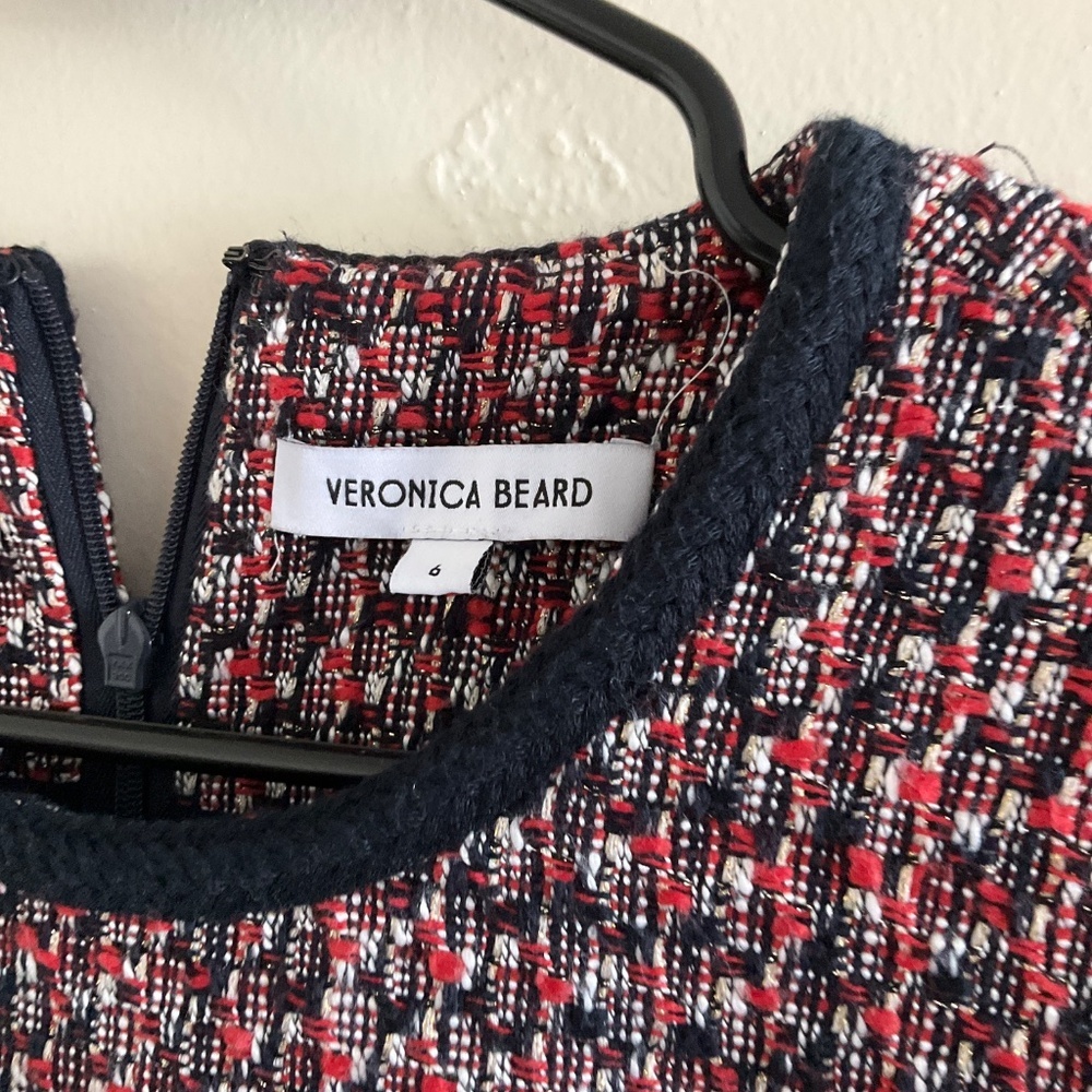 veronica beard Ravenna Sleeveless Metallic Cotton Tweed Minidress - Picture 4 of 9